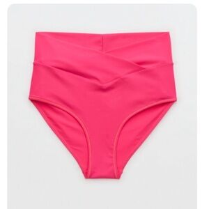Aerie Pink Punch crossover Bikini Bottom